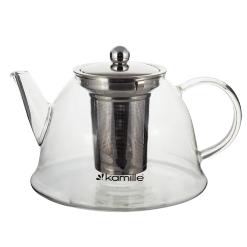 Заварник 1500мл зі з'ємним ситечком скло/нержавіюча сталь 0784L KAMILLE Житомир - изображение 1
