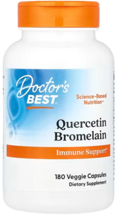 Кверцетин та бромелайн для волосся Doctor's Best Quercetin Bromelain 180 капс Київ