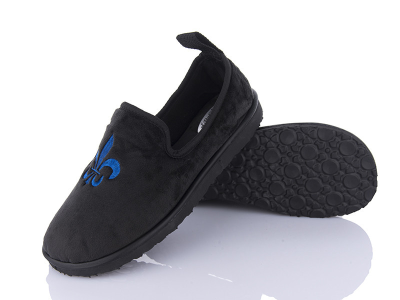 Хатні капці чоловічі із задником чорні капці туфлі тм "PaGo" мод.: синя лілія 45 Одеса - фото 1