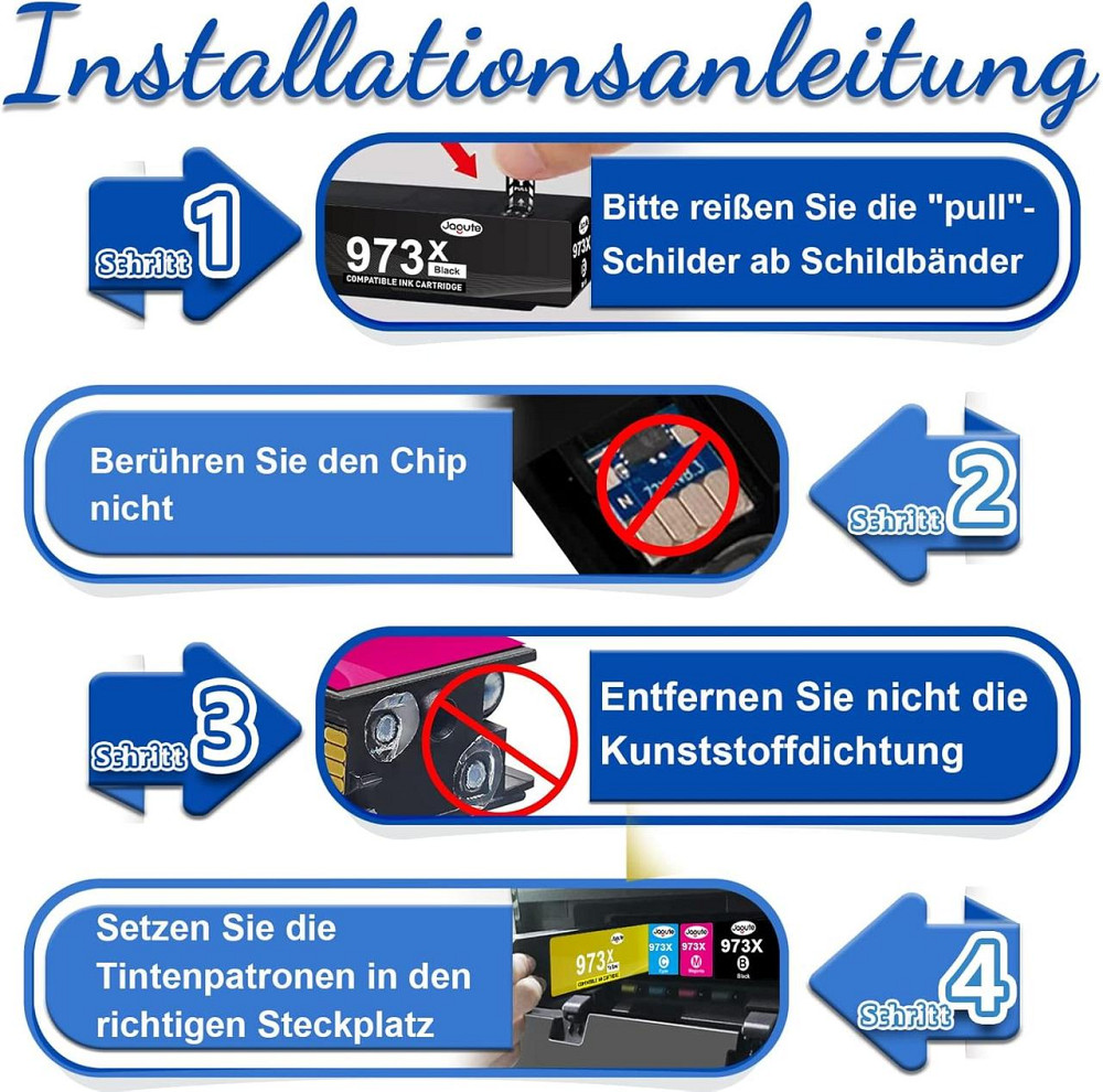 Комплект картриджей Jagute 973X и HP 973X 973 XL чернильные картриджи для принтера HP PageWide 477dwt 477dw 452dwt 452dw MFP 552dw Днепр - изображение 6