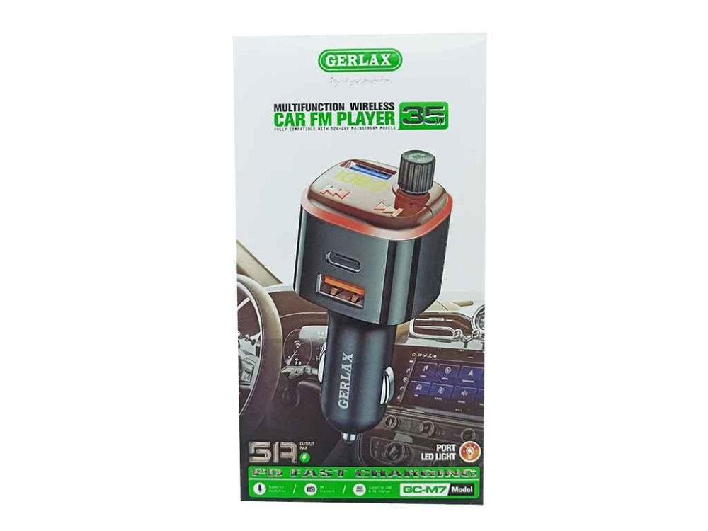 FM Модулятор GC-M7 12-24V/5A/2USB-25w/PD35w/RGB ТМ Gerlax Київ - фото 1