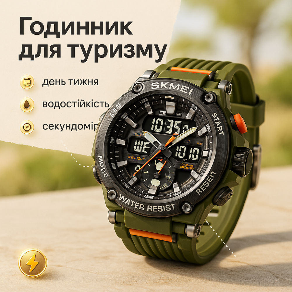 Водонепроникний наручний годинник для військового виду спорту, Водонепроникний годинник з гарантією YP-69 Львів - фото 6