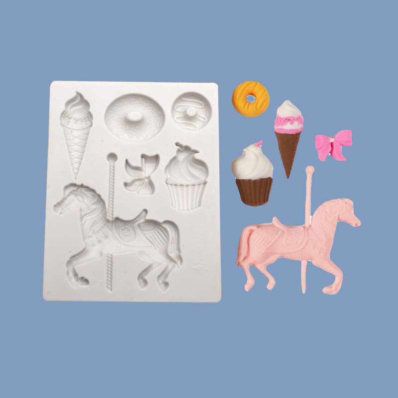 Молд кондитерский Лошадь и сладости 105 на 85 мм серый Киев - изображение 3