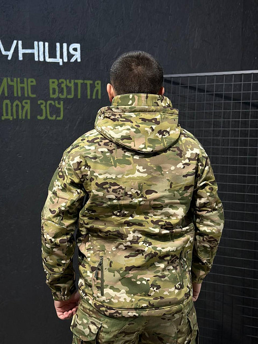 Мужская армейская демисезонная куртка мультикам Soft Shell, военная демисезонная куртка для ВСУ Львов - изображение 8