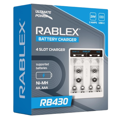 Зарядное устройство Rablex RB430, 4xАА,ААА,9V, 2A, Type-c Днепр - изображение 1