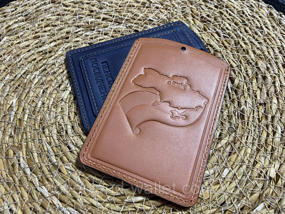 Обложка для пенсионного удостоверения из натуральной кожи желтого цвета Киев - изображение 4