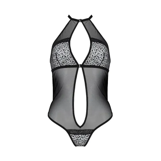 Сітчасте боді з мереживом на грудях Passion SATARA BODY S/M black Львов