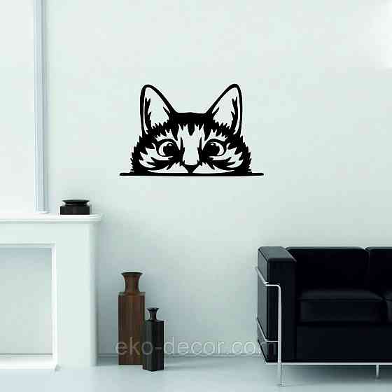 Декоративне настінне Панно «Кіт» Декор на стіну (1 шт/1 кіт) 110*70 см, Чорний Київ