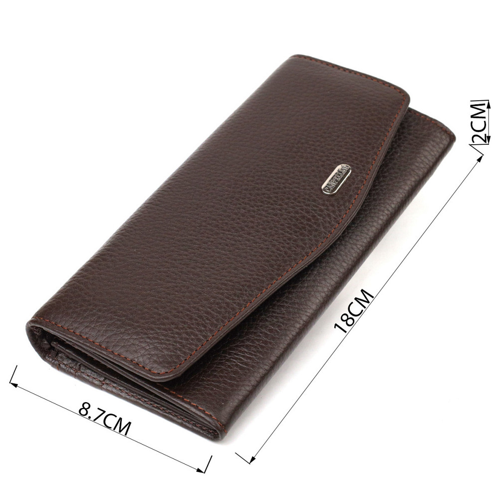 Женский кошелек с удобным функционалом кожаный CANPELLINI 21723 Коричневый Киев - изображение 3