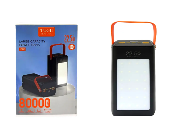 Зовнішній акумулятор (power bank) 80000 мА·год 22,5Вт PD QC потужний портативний TUGII Y108 Одеса