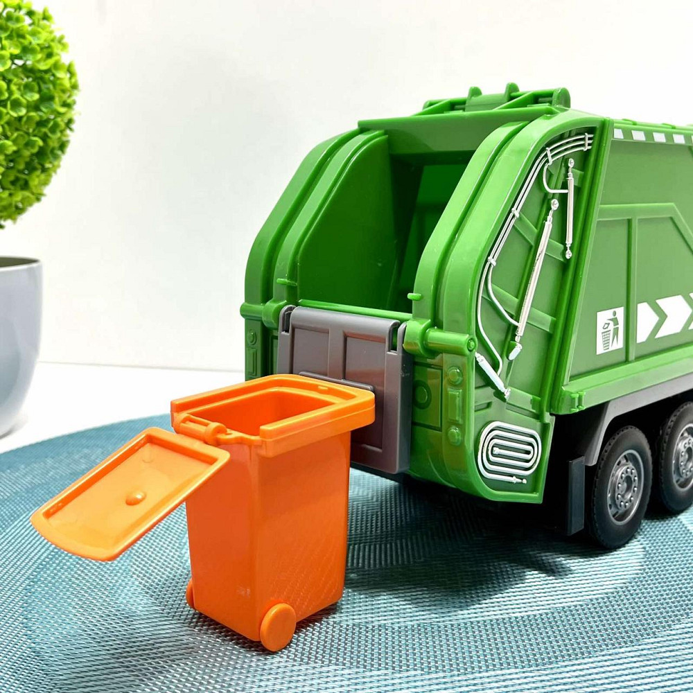 Сміттєвоз на радіокеруванні світло рухомі деталі на батарейках 32 см Зелений (HT077) Чернігів - фото 6