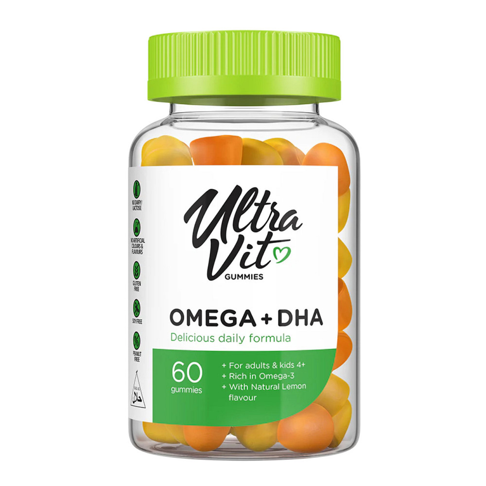 Жирные кислоты VPLab Омега Omega 3 + DHA 60 жевательных таблеток Лимон Киев - изображение 1