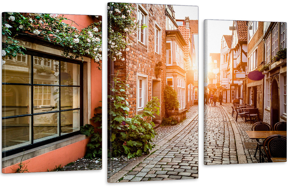 Модульна картина у вітальню/ спальню Світанок в містArt-544_3 70x130 см Київ - фото 1