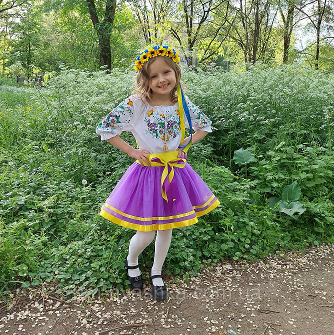 Вишиванка фіолетова для дівчинки Маргаритка 104-122 Кривий Ріг - фото 7
