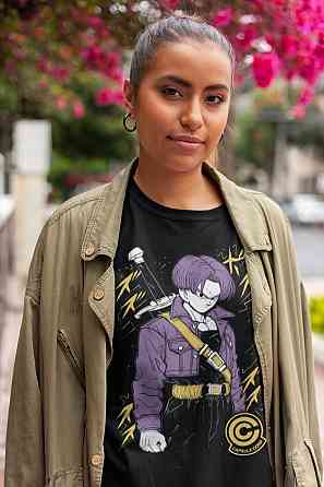 Футболка для хлопчика з аніме принтом Аніме Манга Джапанесе Комік оверсайз (зріст від 165 до 180) Чорний AnimeJ0446m Дніпро