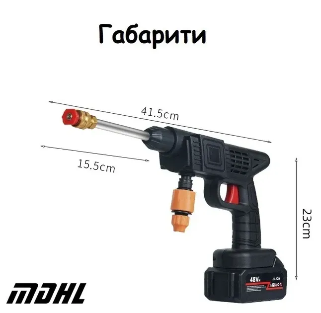 Мойка высокого давления аккумуляторная в кейсе MDHL 8106 (2 АКБ 48V) Одесса - изображение 7