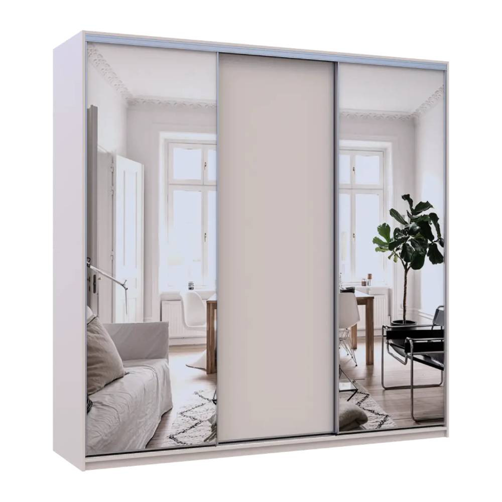 Шкаф-купе Doros Сити Лайт Кашемир 1 ДСП/2 зеркала 225х60х225 (80736380) Днепр - изображение 3