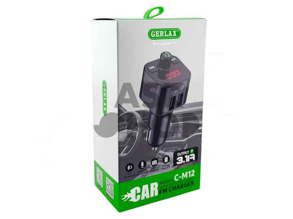 FM Модулятор C-M10 12-24V 2.1A 2USB QC3.0 BT5.3 LED дисплей чорний ТМ GERLAX Київ - фото 1