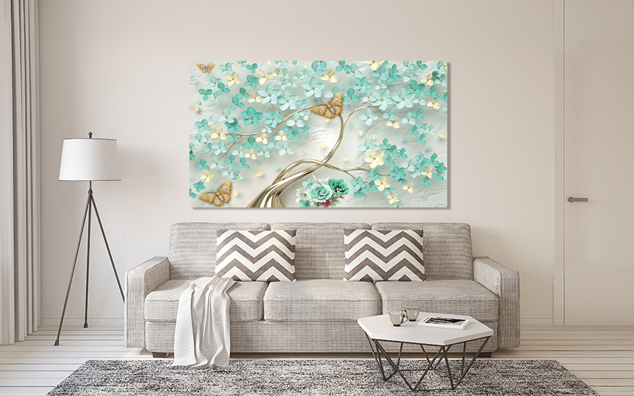 Картина холст в гостиную / спальню  Дерево в квітах     MLP_302 80х160см Киев - изображение 2
