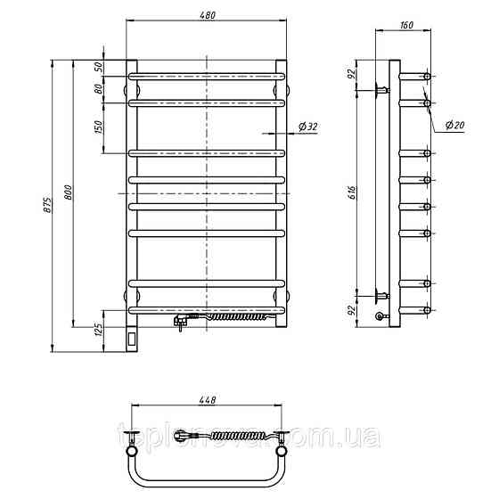 Полотенцесушитель Симфония 480х800 Sensor правый с таймером Черновцы