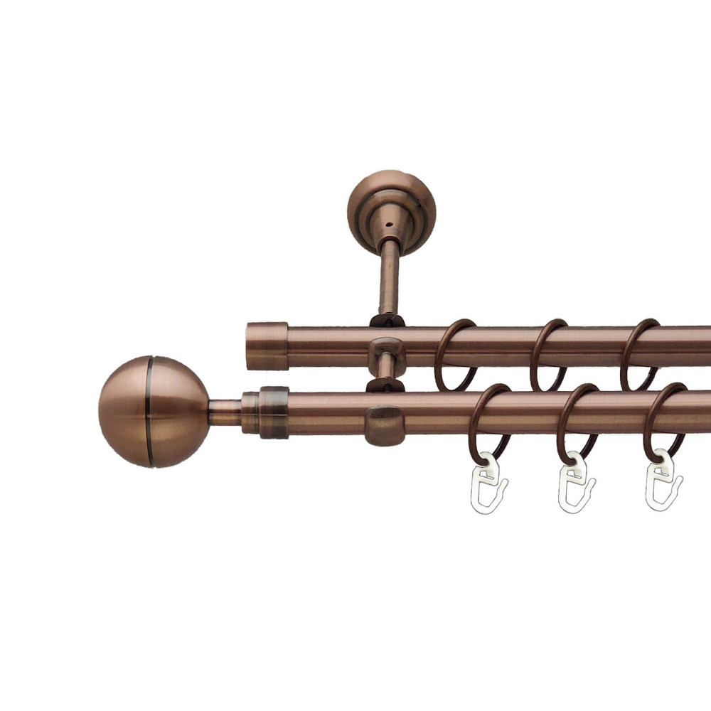 Карниз Orvit Корсо металевий дворядний відкритий Мідь 19\19 мм 200 см (00-00012074) Львов - изображение 1