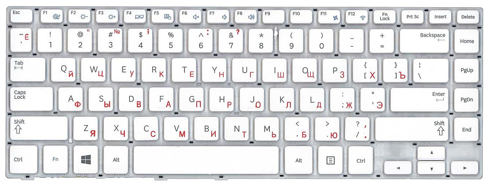 Клавиатура для ноутбука Samsung (470R4E, BA59-03680A) White, (No Frame), RU Винница - изображение 2