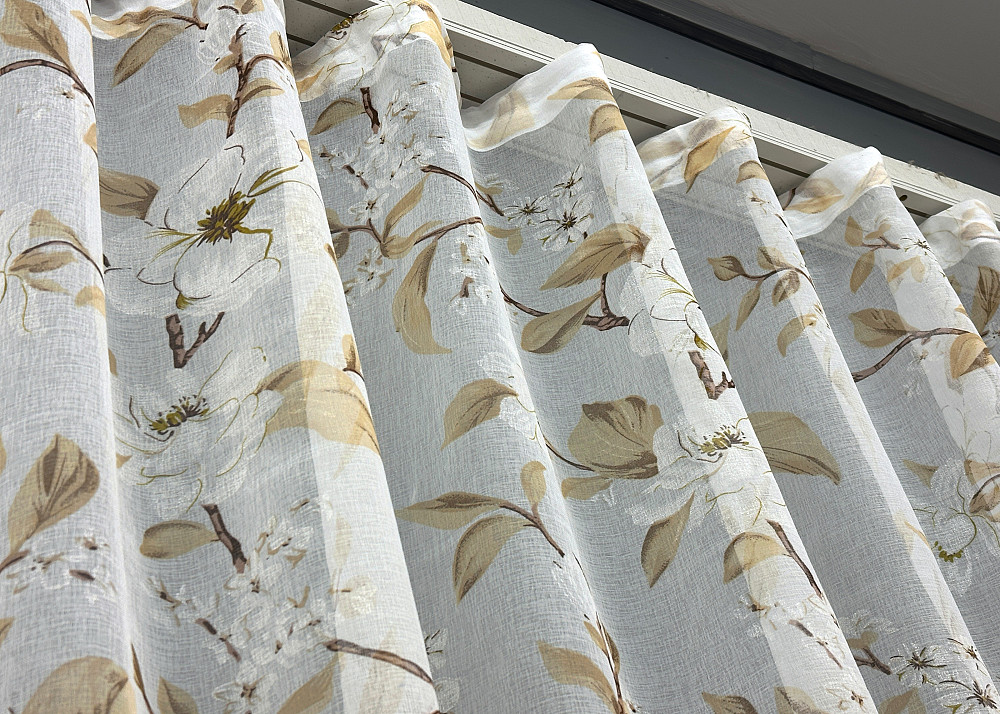 Тюль VR-Textil 1908т Flora Батист Білий з бежевим 400х270 см (42-0994) Київ - фото 6