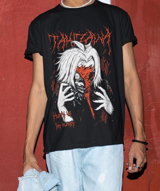 Футболка з аніме принтом Токійський гуль оверсайз (S/M/L) Чорний AnimeJ0833 Дніпро - фото 3