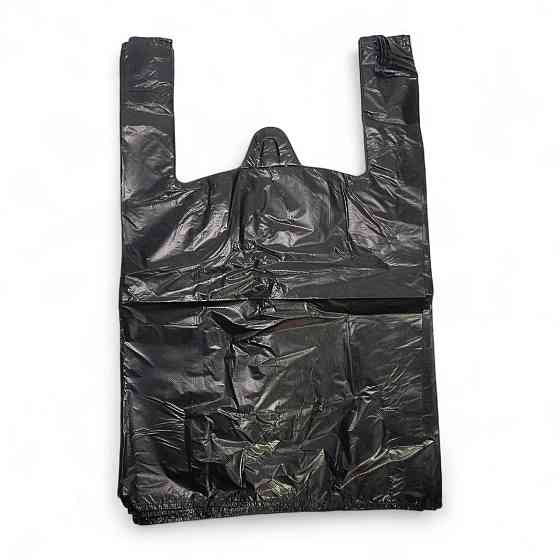 Пакеты майка Черный 29/7×46 Золотое Сечение 250шт Харьков