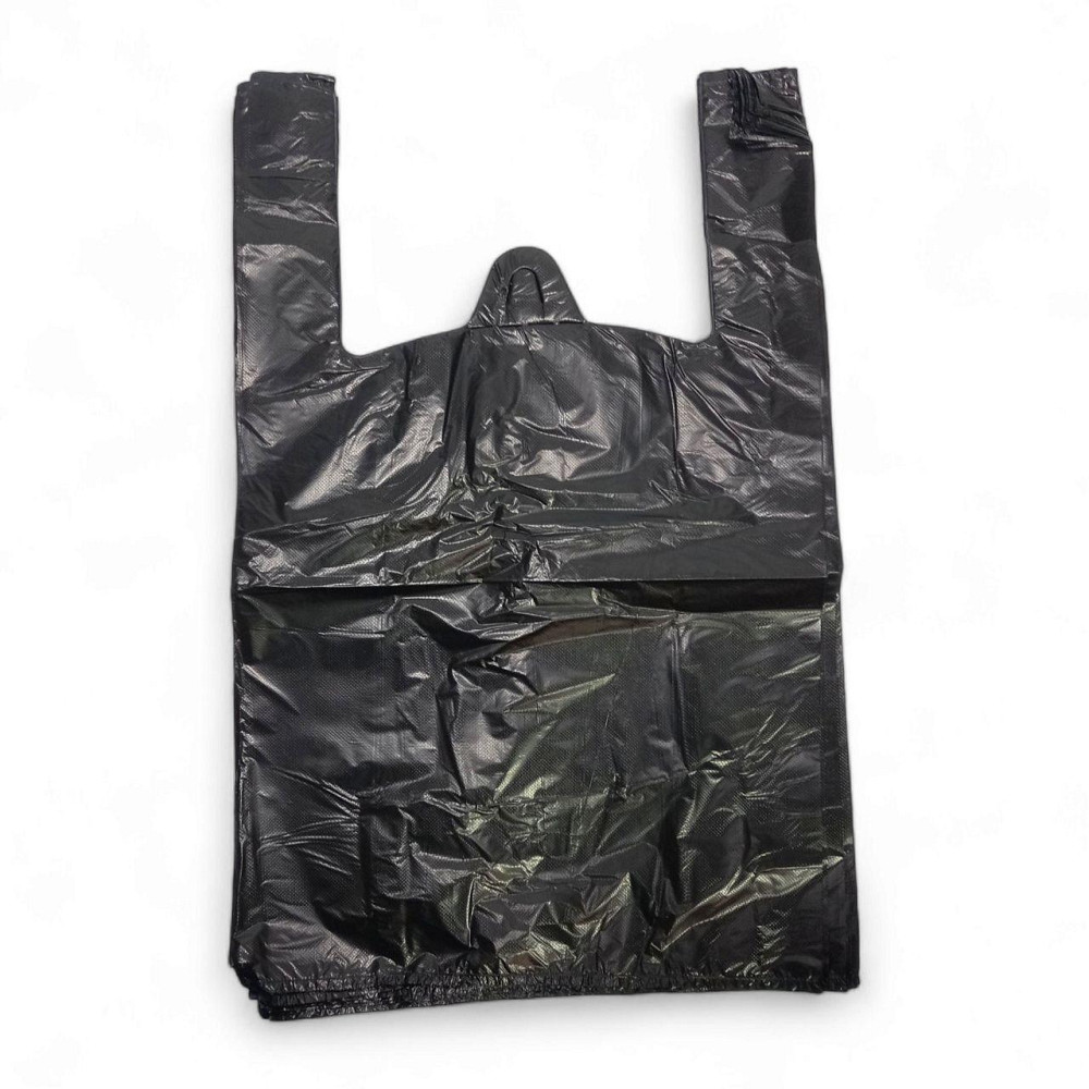 Пакеты майка Черный 29/7×46 Золотое Сечение 250шт Харьков - изображение 1