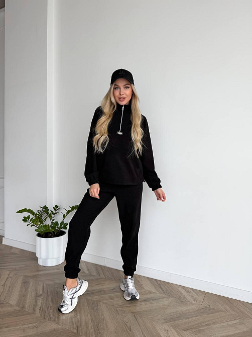 Жіночий стильний повсякденний костюм двійка трикотажний вільвет Одеса - фото 2