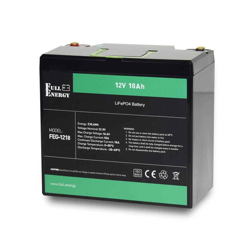 Акумуляторна батарея Full Energy FEG-1218 12 V 18 AH (FEG-1218) LiFePO4 Чорний Харьков - изображение 1