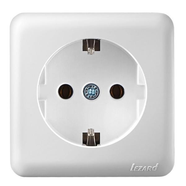 Розетка VIOLA із заземленням білий Lezard Харків - фото 2