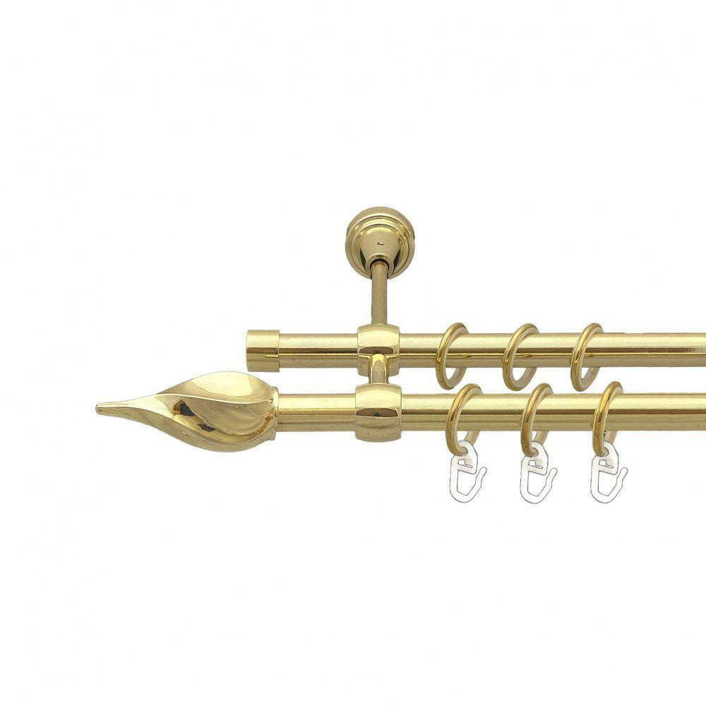 Карниз Orvit Твісто металевий дворядний литий гладка труба кільце металеве Золото 16\16 мм 240 см (00-00014441) Львів - фото 1