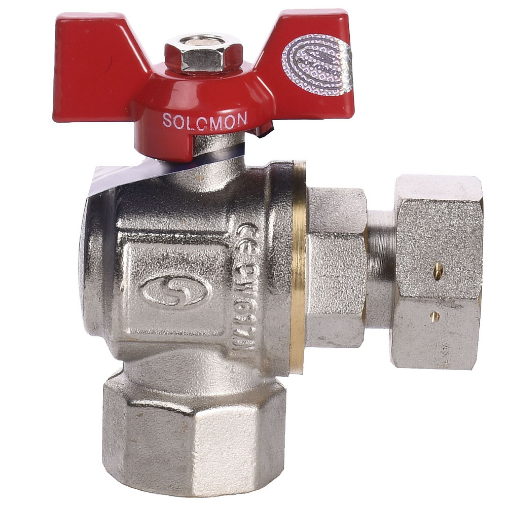 Кран кульовий кутовий з накидною гайкою SOLOMON 3/4″ ВВ PN40 160401 Луцк - изображение 2