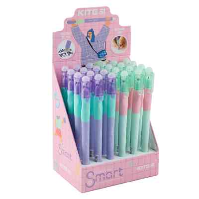 Ручка гелевая Kite пиши-стирай Smart 5, синяя в ассортименте (K23-098-2) Винница