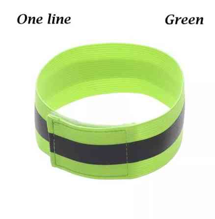 Светоотражающий браслет на одежду 4 см на 35 см зеленый Киев
