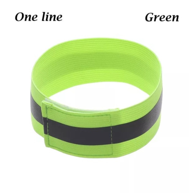 Світловідбиваючий браслет 4 см на 35 см зелений Київ - фото 1