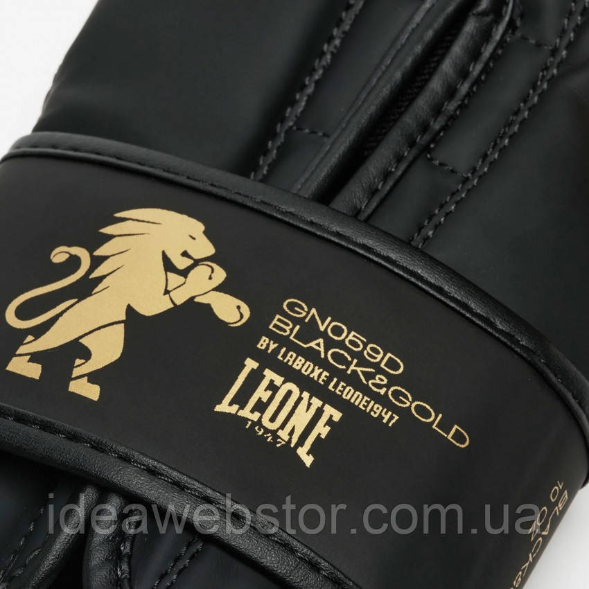 Боксерські рукавички Leone Mono Black 10 унцій PU шкіра, пінно-гелеве наповнення, для спарингів і тренувань Київ - фото 13