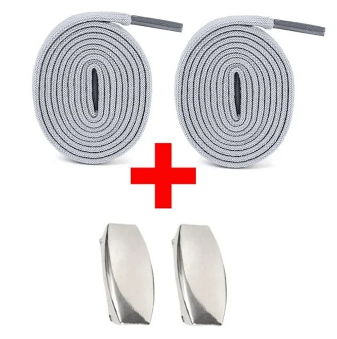 Шнурки еластичні без зав'язок з цільною застібкою Сірий Сміла - фото 1