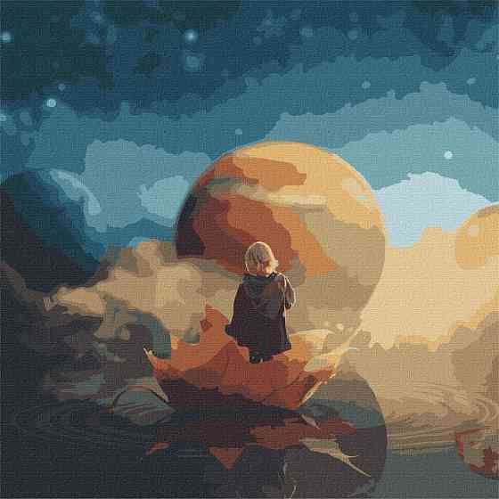 Картина за номерами "Космічна прогулянка" KHO9547 з фарбами металiк 50х50 см Вінниця