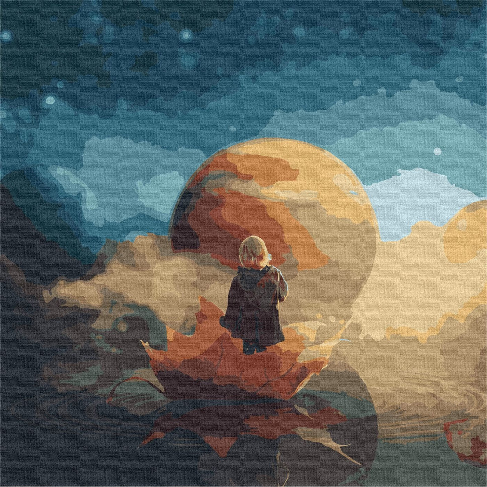 Картина за номерами "Космічна прогулянка" KHO9547 з фарбами металiк 50х50 см Вінниця - фото 1