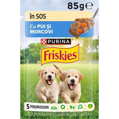 Влажный корм для собак Purina Friskies Junior с курицей и морковью в соусе 85 г (7613035800861/8445290751096) Винница