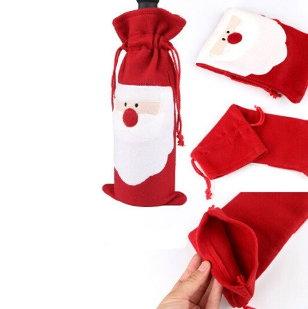 Новогодний чехол на бутылку Дед Мороз 31 на 12 см разноцветный Киев - изображение 6