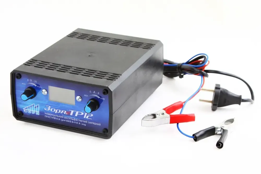 Зарядне устр-во для АКБ імпульсне 6А, 6-110 Ач цифр. інд. Зоря з регулюванням (десульфатація) Вінниця - фото 1