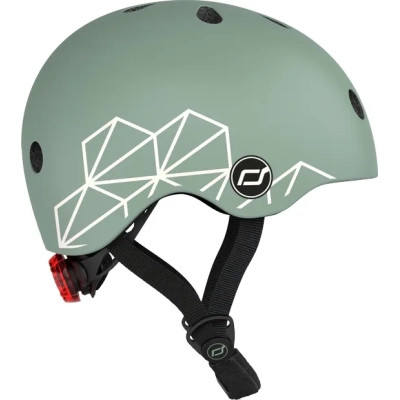 Шлем Scoot&Ride 45-51см, зеленый, с фонариком (SR-181206-GREENLINES) Винница - изображение 2