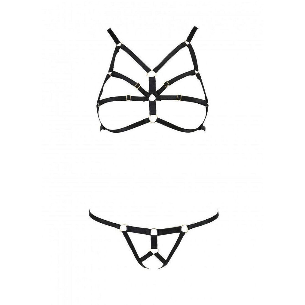 Комплект білизни зі стреп Passion Exclusive ARMANDA SET XXL/XXXL, black Sex Aura Київ - фото 5