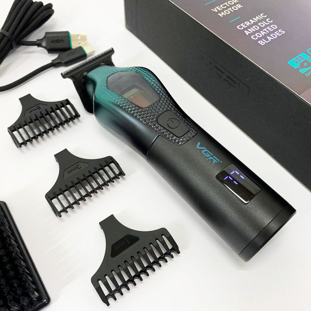 Професійний тример з набором насадок VGR, Електрична машинка з насадкою для бороди OF-26 Івано-Франківськ - фото 2