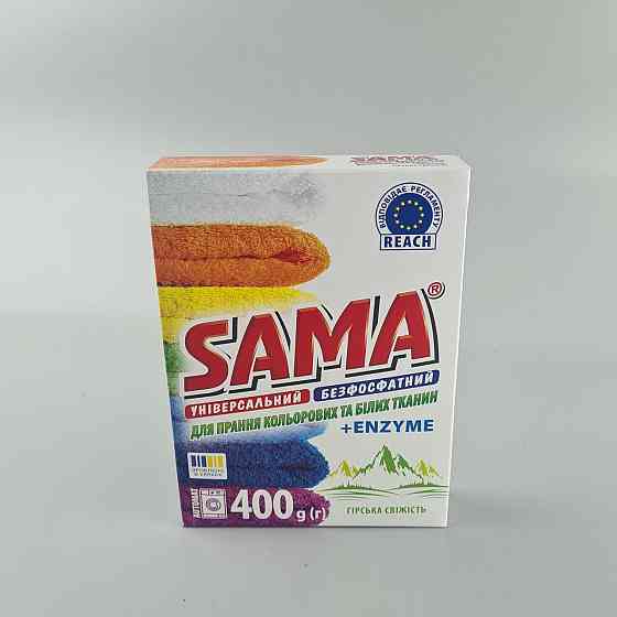Стиральный порошок SAMA автомат 400 без фосфатов Горная свежесть  (1 шт) Харьков