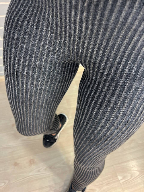 Лосини жіночі U 166 варенка широкий рубчик щільні теплі висока талія чорні, чорний, one size Київ - фото 2